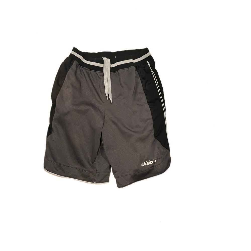AND1 Gray Black  8" Inseam Training Shorts Mens Small